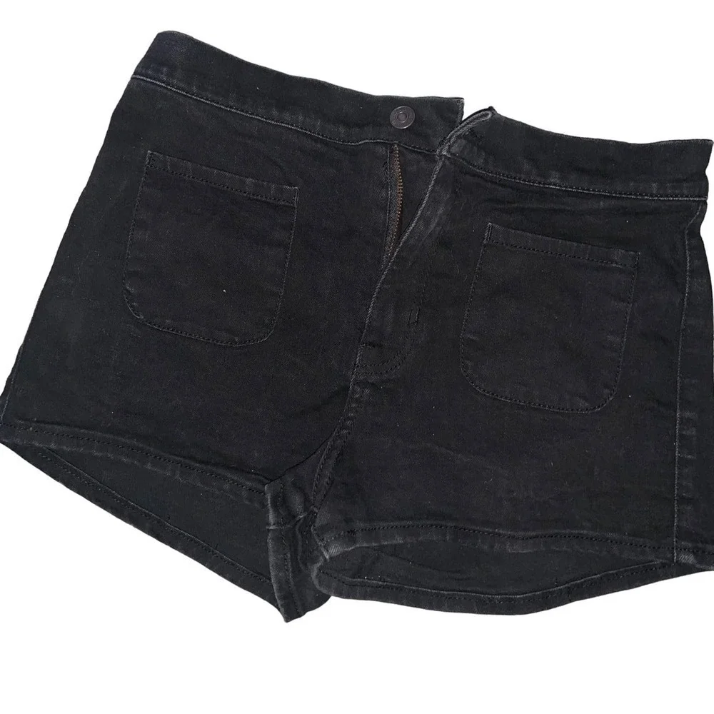 Black Abercrombie mini shorts boho high waisted preppy spring denim casual